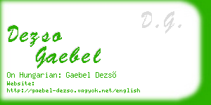 dezso gaebel business card
